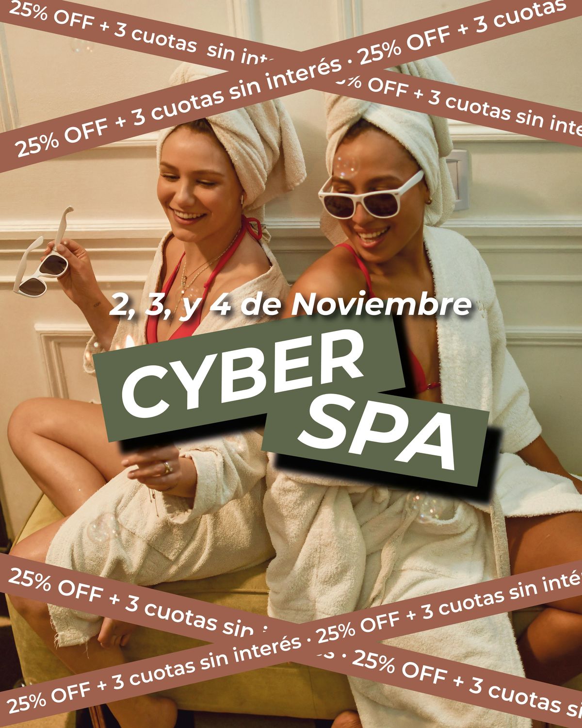 Cyber Spa en Club Spa: 25% OFF y 3 cuotas sin interés del 2 al 4 de noviembre